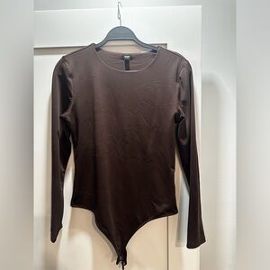 Express body contour, bodysuit, chocolate brown